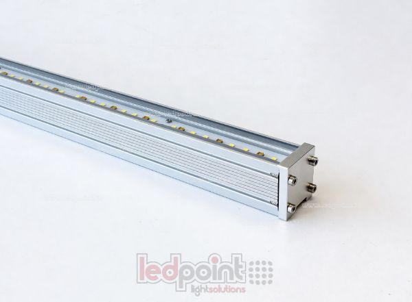 Immagine di Barra led growing Ledpoint da 1 metro con 108led (36 led UV 305-315nm e 72 led bianco 3800-4200K) 23W+23W, driver ZigBee 48V, 2 metro di cavo di alimentazione
